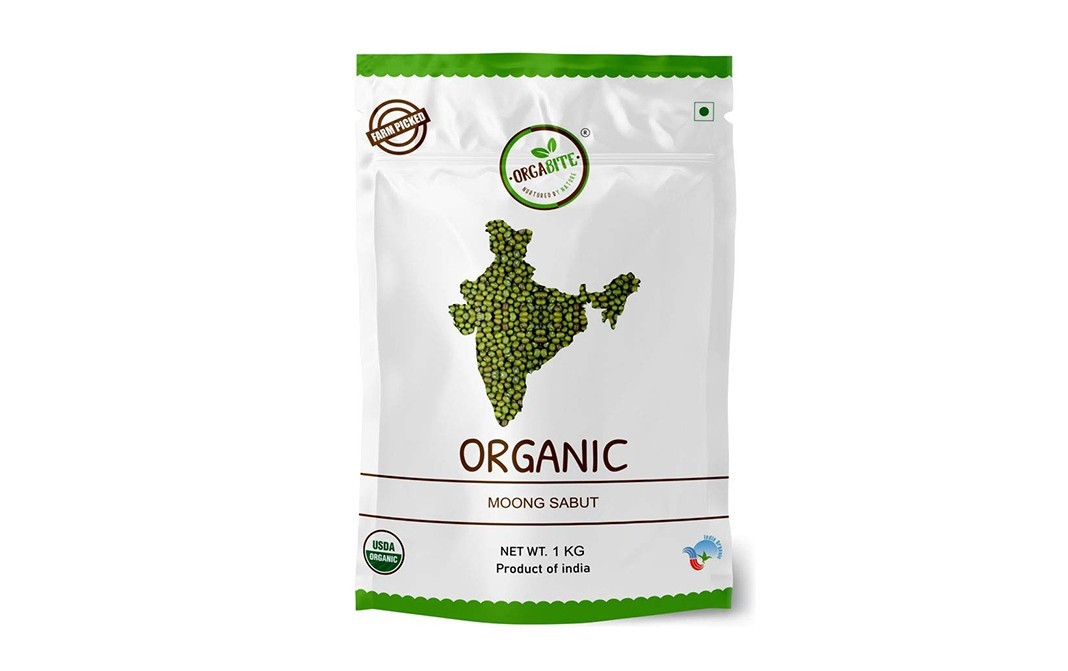 Orgabite Organic Moong Sabut    Pack  1 kilogram